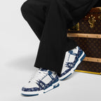 LOUIS VUITTON LV TRAINER WHITE BLUE FULLY BOXED