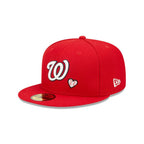 Washington MLB Team Heart Red 59FIFTY Fitted Cap