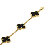 Midnight Clover Stainless Steel Bracelet – A Statement of Elegance